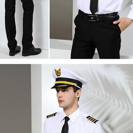 Air Force Pilot Uniform Men's Shirt Flying Clothes Nightclub Aviation Clothes Engineer Military Uniform Square Collar Other Mate