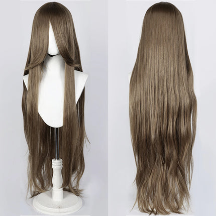 100CM Long Straight Wig With Bangs Synthetic Cosplay Wig For Women Pink Purple Cosplay Wigs for Party For Halloween