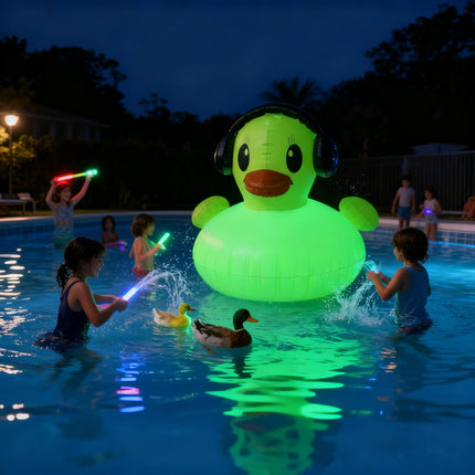 Floating Pool Lights, Led Glowing Duck Pool Lights, Floatable, Waterproof Solar Pool Lights, Inflatable Floating Lights, Suitable for Swimming Pools, Parties, Gardens, Patios, Outdoor Decorations