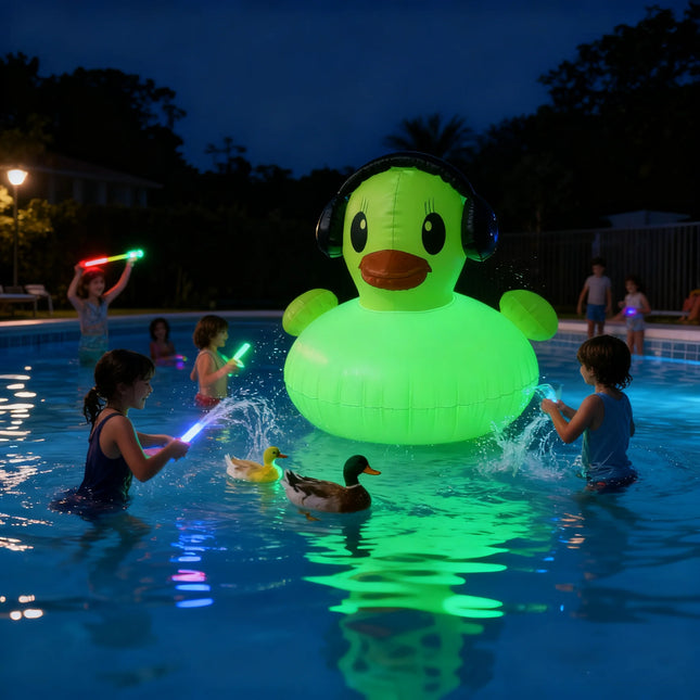 Floating Pool Lights, Led Glowing Duck Pool Lights, Floatable, Waterproof Solar Pool Lights, Inflatable Floating Lights, Suitable for Swimming Pools, Parties, Gardens, Patios, Outdoor Decorations