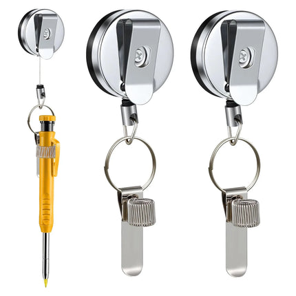 Retractable Pen Holder For Carpenters Workers Nurses Waiters Universal Pen Lanyard Retractable With Belt Clip And Key Ring New