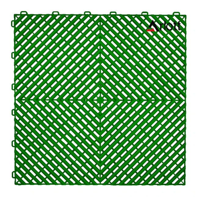 Automotive Modular Plastic Interlocking Garage Floor Tiles Click-Locked Hollow Drainage Car Wash Mat, 40x40CM