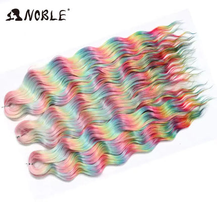 Noble Braiding Hair 300g 24 Inch ANNA Curl Hair Water Wave Twist Crochet Hair Synthetic Rainbow Color Braiding Hair Extensions