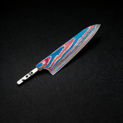 1PC,Blank Blade Kitchen Knives Titanium Damascus Steel Cleaver Knife Blades Knife Makers Home DIY Enthusiasts