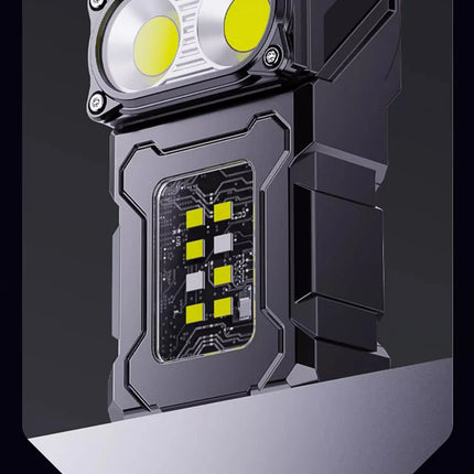 1200MAH Rechargeable Pocket Flashlight Portable Side COB Torch with Clip Tail Magnet Light 7 modes Outdoor Camping Lantern Send