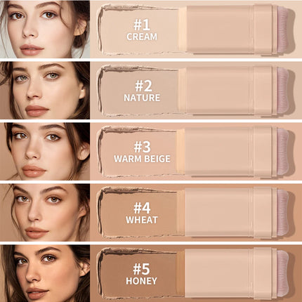 Matte Foundation Stick Waterproof Coverage Travel Flawless Eraser Foundation Stick Lightweight Enhance Skin Radiance Face Makeup