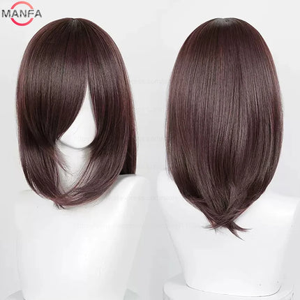 40cm Medium Basic Anime Cosplay Wig Bang Blond  Black White Red Pink Green Brown Gold Blue Heat Resistant Synthetic Hair Wigs
