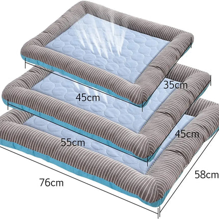 Cooling Pad Bed for Dogs Cats Puppy Kitten Cool Mat Pet Blanket Ice Silk Material Soft for Summer Sleeping Pink Blue Breathable