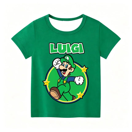 Super Marioes Bros Cute T-shirts Boys Girls Anime Cartoon Cute Short-sleeved Tops Children Summer Fashion T-shirt Kid Clothes