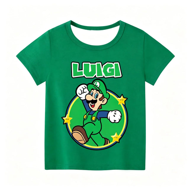 Super Marioes Bros Cute T-shirts Boys Girls Anime Cartoon Cute Short-sleeved Tops Children Summer Fashion T-shirt Kid Clothes