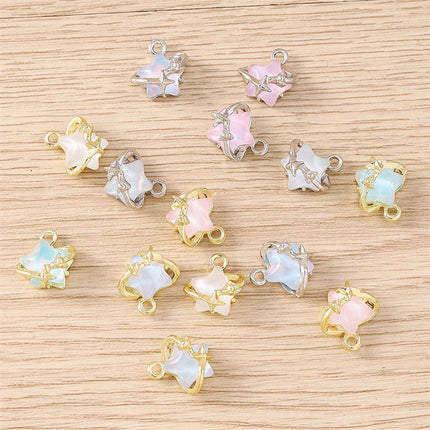 5pcs 13x13mm Mix Cute Crystal Star Charms Pendants for Jewelry Making Drop Earrings Necklaces Bracelets DIY Crafts Accessories