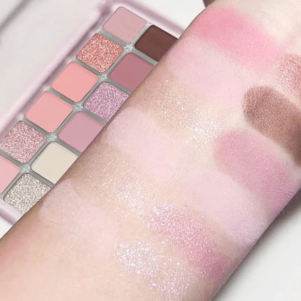 12 Colors Shimmer Matte Eyeshadow Palette Nude Rose Pink Glitter Pigment Eye Shadow Lasting Waterproof Make Up Palette Cosmetics