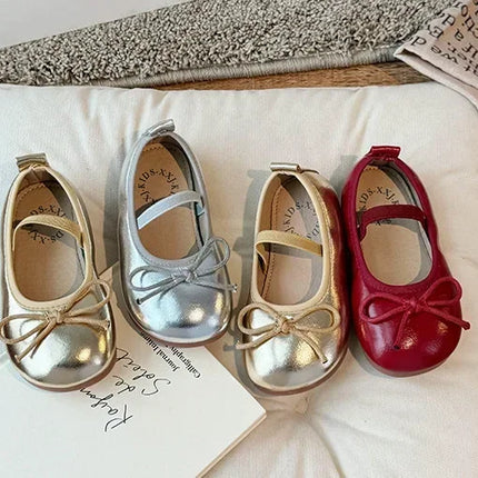 Children Little Leather Shoes for Girls 2024 Spring&Autumn New Fashion Korean Soft Bow Anti Slip Fashion Princess Single Shoes