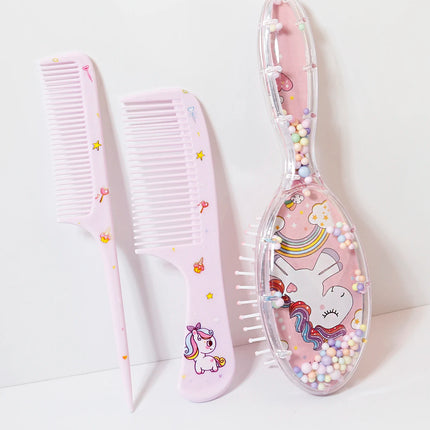 3pcs cartoon comb set, wet and dry dual-use, hair styling, suitable for any hair texture, gift set, special for real hair wigs