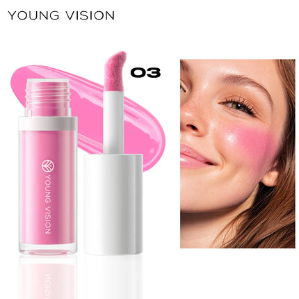 YOUNG VISION 3 Colors Lightweight Moisturizing Liquid Blush for Lips & Cheeks Highlighting & Color Showing Blush