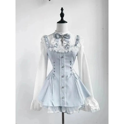 Gothic Vintage Lace Y2k Mini Dress Women Design Streetwear Black Lolita Slim Dress Long Sleeve Elegant Dress Spicy Girls