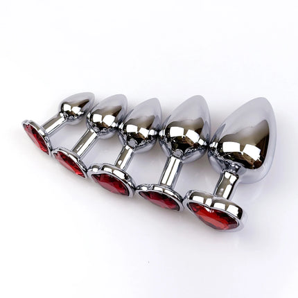 Metal Heart-shaped Butt Plug G-spot Massagers Masturbation Tools Beginner Anal Plug Adult Couple Sexual Health Adult Sex Toys