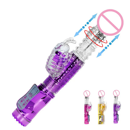 Telescopic Dildo Rabbit Vibrator Sex Toys For Women G Spot Vagina Massager Clitoris Stimulator Female Masturbator Adult Supplies