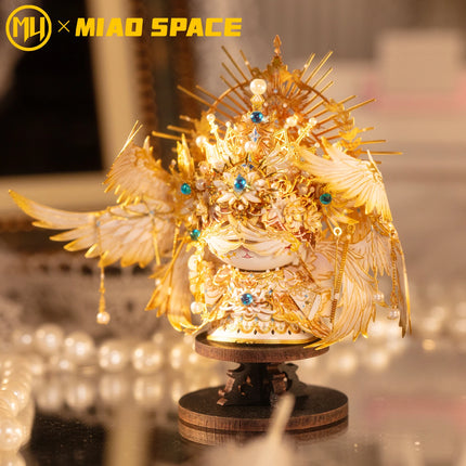 MU X MIAO SPACE Angel Cat 3D Metal Puzzle DIY Handcraft Educational Puzzle Toy Desktop Office Decoration Stress Relief Gift for