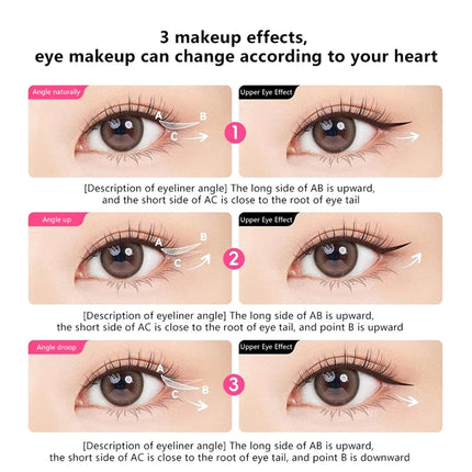 1Pc Magnetic Double Head Stamp Eyeliner Pen Waterproof Quick-Drying Black Brown Liquid Eye Liner Makeup Cosmetics Set