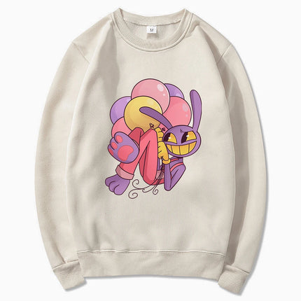 Digital Circus Jax Hoodie Fashion Women Aesthetic Graphic Kawaii Rabbit Hug Balloons Hoodies Unisex Cartoon Pullover Sweatshirts