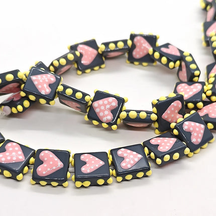 4pcs/8pcs16mm Full-hearted Color-matched Lampwork Glass Bead DIY for Jewelry Making Bracelets Earrings Necklace Gifts Accessorie