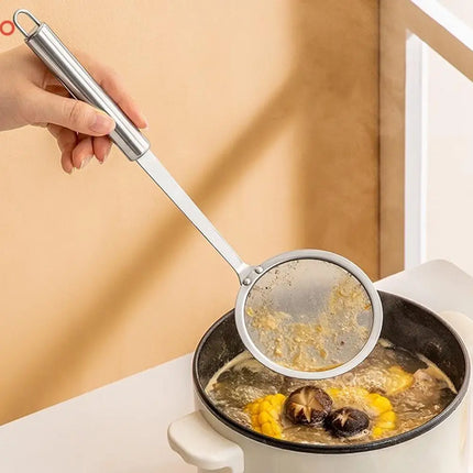 Fat Skimmer Spoon Steel Fine Mesh Skimmer Strainer Spoon For Removing Grease Fat And Foam Kitchen Fat Skimmer Spoon