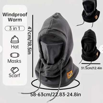 Winter Warm Hat with Mask and Neck Warmer 3-in-1 Windproof Balaclava for Men and Women Cycling Cold Weather Protection