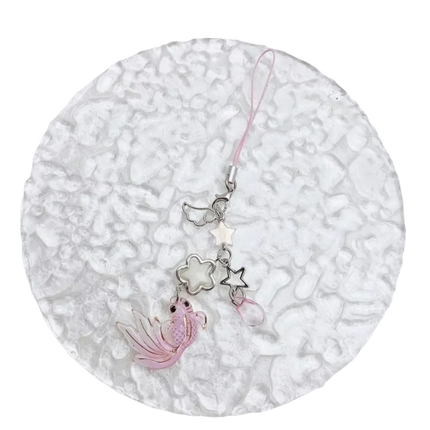 Plastic Lucky Koi Phone Pendant Crystal Beads Unique Mobile Phone Chain Simulation Fish Lightweight Beaded Keyring School