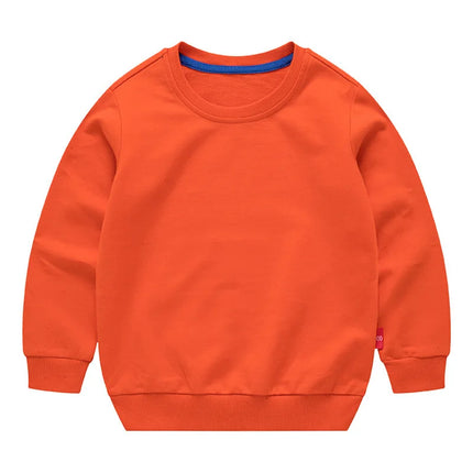 Spring Children's Cotton sweatshirt Boy and Girl Casual Solid Plain Hoodies Tops 3-10 Years Kids Long Sleeve T-shirt Cltohes