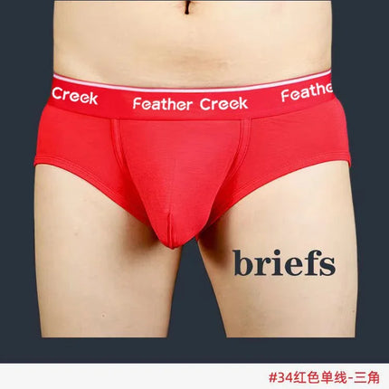 Large Pouch Men's Panties U Convex Front Pocket Flat Foot Triangle Sexy Shorts Fashionable Underwear for Men