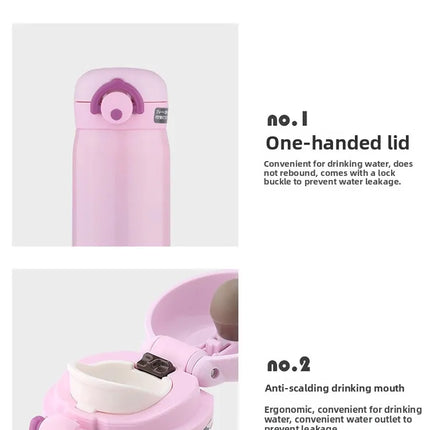 THERMOS Water Bottle 500ml Children Stainless Steel Vacuum Flask Thermal Mug, 6-12H Hot & Cold, Leakproof Coffee Mug for Hiking