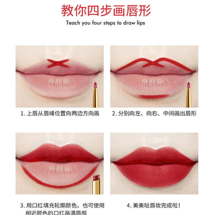 1Pc DNM Double-Ended Lip Liner And Lipstick Set High-Pigmented Long-Lasting Waterproof Non-Stick Valentine's Day Makeup Gift