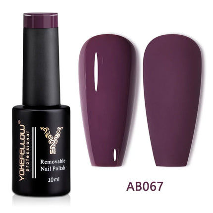 YOKEFELLOW 10ml Jelly Nude Gel Nail Polish High Quality Translucent Pink Nail Gel Varnish Soak Off UV Gel Polish Long Lasting