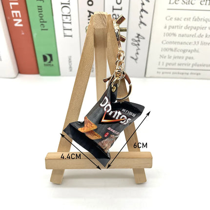 Simulated Snack Bag Keychain Miniature Potato Chip Bag Pendant Keychain Funny Jewelry