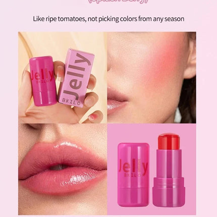 4 Colors Jelly Blush Stick Lip Balm Eyeshadow 3-in-1 Multi-Use Matte Blush Moisturize Brighten Lip Gloss Multi-Use Blush Makeup