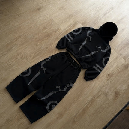 2026 New Trendy Retro Washed Cotton Y2K Men Hoodie Tracksuit Set Oversized 2 Piece Sweatshirt American Unisex Hip Hop Streetwear