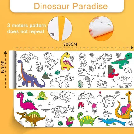 Children's Drawing Roll Scroll DIY Coloring Paper Roll Color Filling Graffiti Paper-cut for Kids Painting Educational Kids Toys