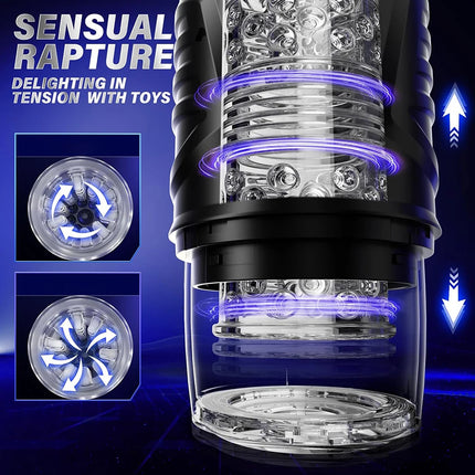 Telescopic Rotation Automatic Male Masturbator Cup Blowjob Sex Machine Thrusting Sex Toys for Men Pocket Pussy Vacuum Penis Pump