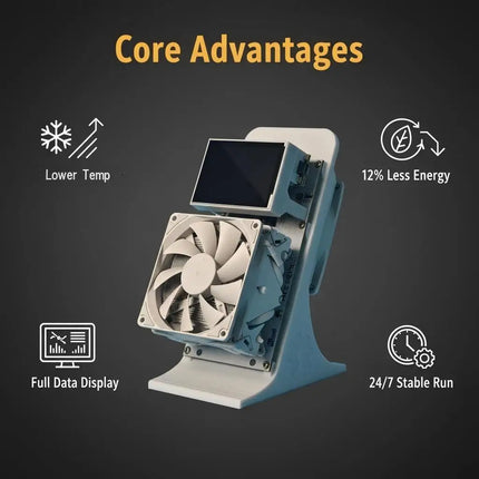 YYSLuping Mini Home Miner 3.5-inch Big Screen High Hashrate Low Noise Crypto ASIC Mining Machine with Back Fan Equipped desk fan