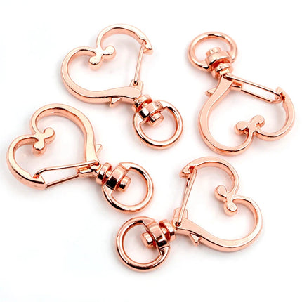 10pcs Cat Heart Snap Hook Trigger Clips Buckles For Keychain Lobster Lobster Clasp Hooks for Key Ring Clasp Jewelry Supplies