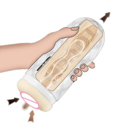 Realistic Vagina Anal Oral Deep Throat Masturbation Cup Vacuum Sucking Soft Silicone Male Penis Glans Trainer Sex Toy for Men