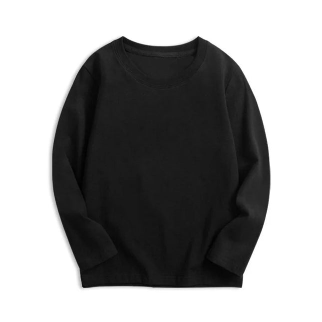 7 Colors Spring Long Sleeve Tees Children's T-shirt Cotton Solid Color Base Coat Leisure Wear Boys Girls Tops Kids Clothes