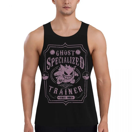 Pokemoned Gym Gengar Compression Muscle Tank Top Mens Gym Sleeveless Tees Sports Wear Male Bodybuilding Fitness Training Vest