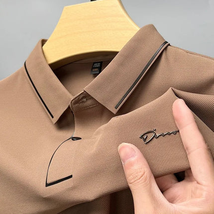 High end luxury brand fashion hot diamond short sleeve Advanced printed POLO shirt summer new Korean version men's lapel T-shirt