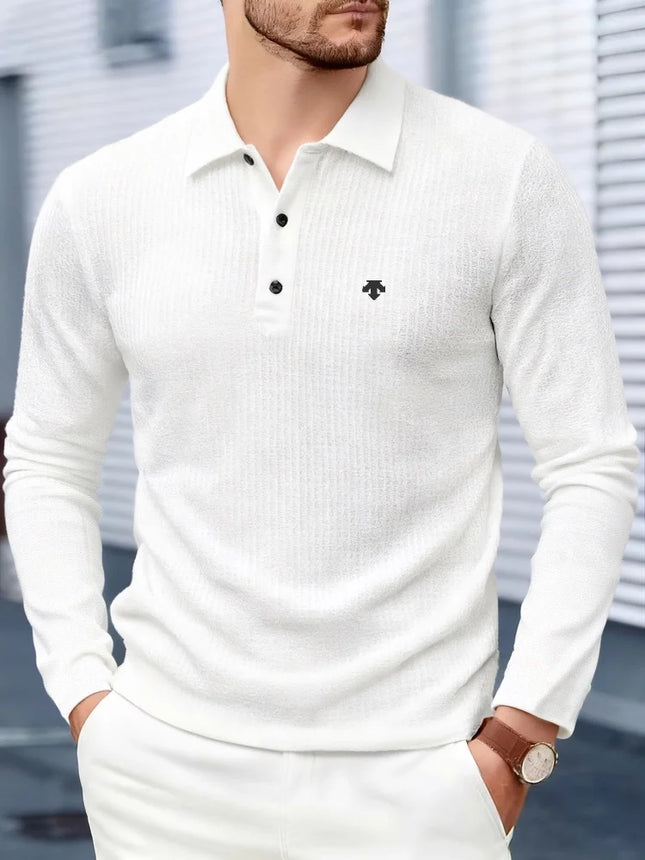 Fashionable embroidered polo shirt sports brand long sleeved men's top autumn new comfortable breathable casual high-end T-shirt