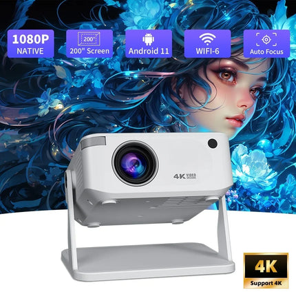 HA109 Projector 4K Android 11 720P Projectors Wifi5 200" Portable Projector Bt5.4 1280*720P Home Cinema Outdoor Projetor