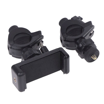 1Set SLR Camera Phone Holder For Circular Lamp Tripod Phone Live Streaming Bracket Automatic Clamping 360 ° Rotating Bracket
