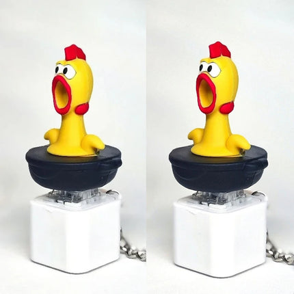 Funny Screaming Chicken Keychain Sound Light Press Button Stress Relief Fidget Toy Cute Bag Pendant Novelty Gift