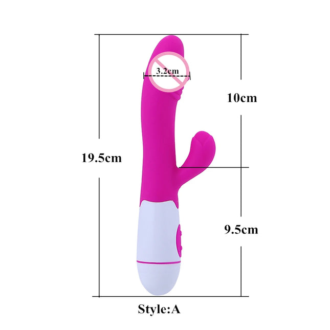 Utinta Leptura Silicone G Spot Vibrator Dual Rabbit Vibration AV Massager Clitoris Stimulator Dildo Sex Toys for Women